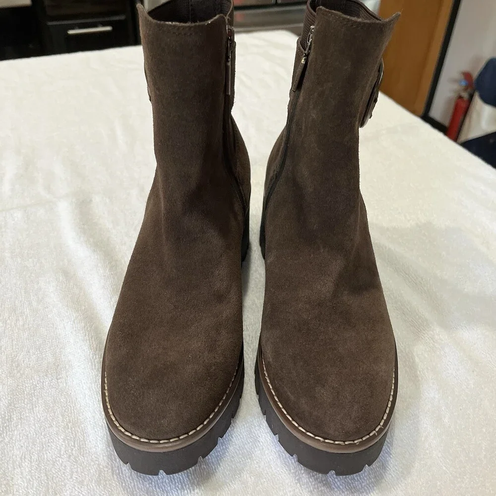 Blondo Women’s Dahlia Brown Suede Chelsea Boot‎ Lug Sole Waterproof Grunge 5.5